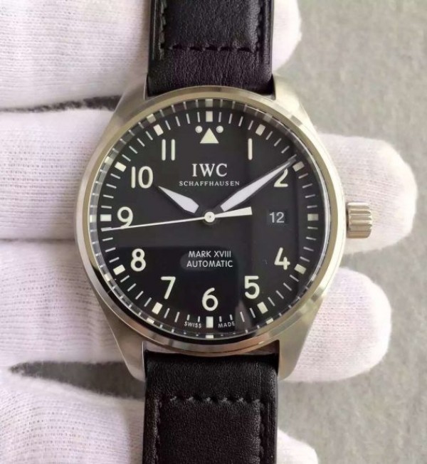 IWC MKF Mark XVIII IW327001 Black Dial Leather Strap