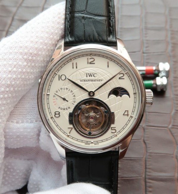 IWC Portuguese Tourbillon Power Reserve Moonphase White Dial