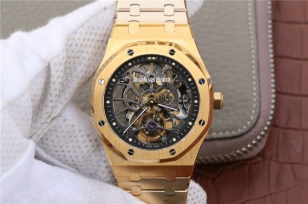 Audemars Piguet Royal Oak Tourbillon Extra-Thin Openworked YG Skeleton Dial YG Bracelet