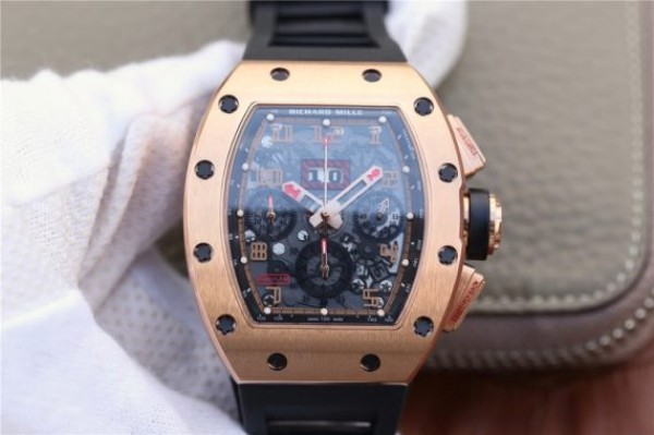 Richard Mille RM011 Felipe Massa Chrono RG Skeleton Dial Black Inner Bezel Black Rubber Strap A7750