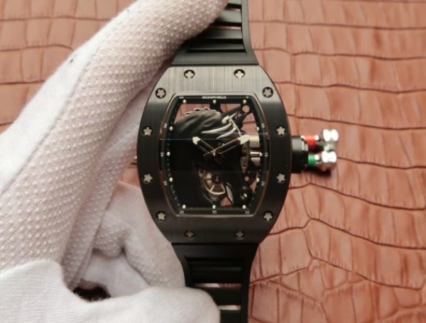 Richard Mille RM52-02 Horse Unique Piece Real Ceramic Black Rubber Strap MIYOTA8215