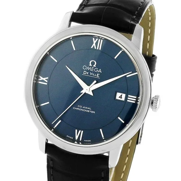Omega De Ville Men Automatic Blue Leather Watch O42413402003001 - view 4