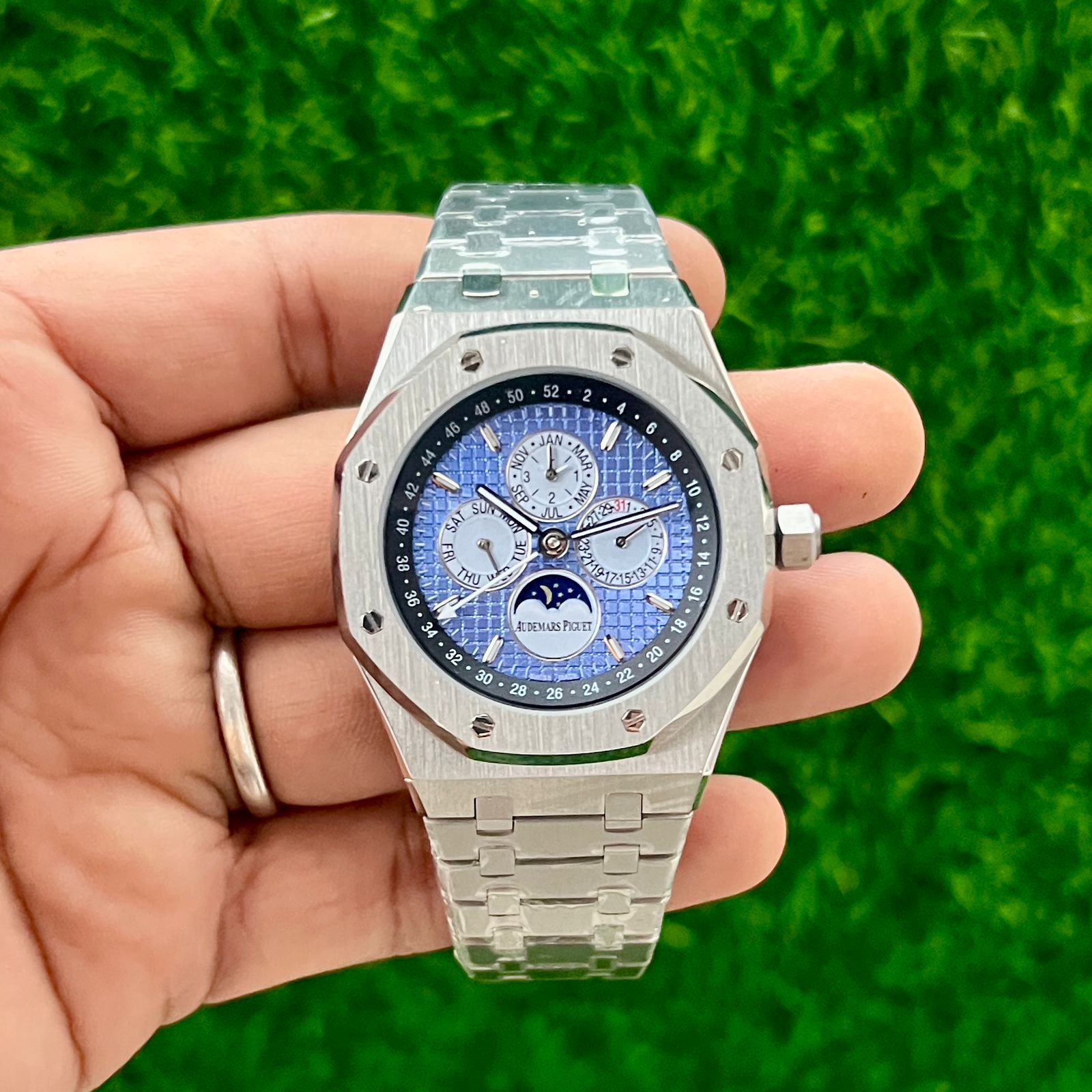 Audemars Piguet Perpetual Calendar Silver Blue  Watch