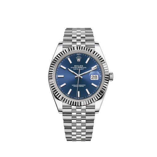 Rolex Datejust 41 White Gold/Steel Blue Dial Fluted Bezel 126334 (Jubilee) - view 3