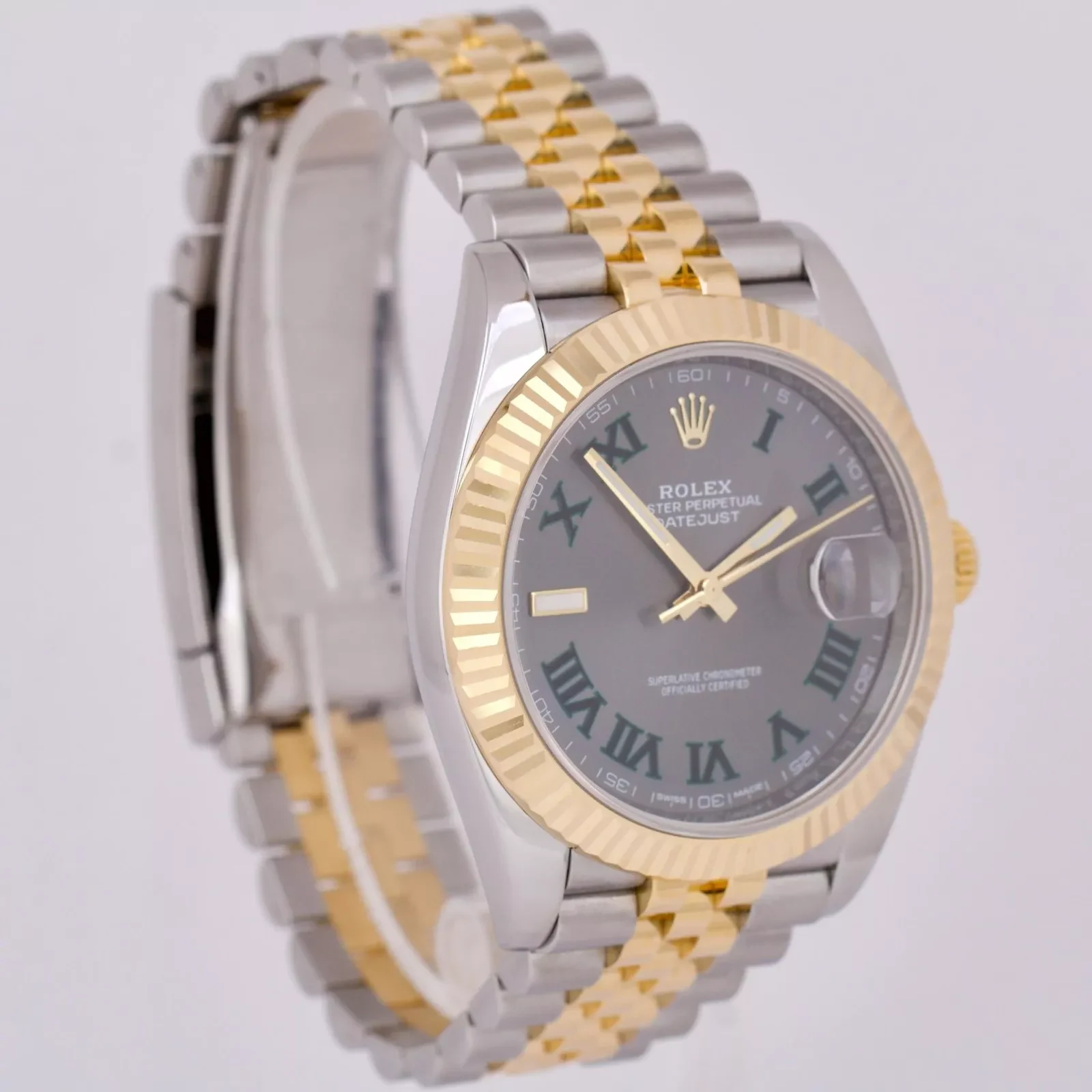 Superclone Rolex Datejust 41mm Rhodium Dial 126333 Wimbledon Flutted / Jubilee - view 4