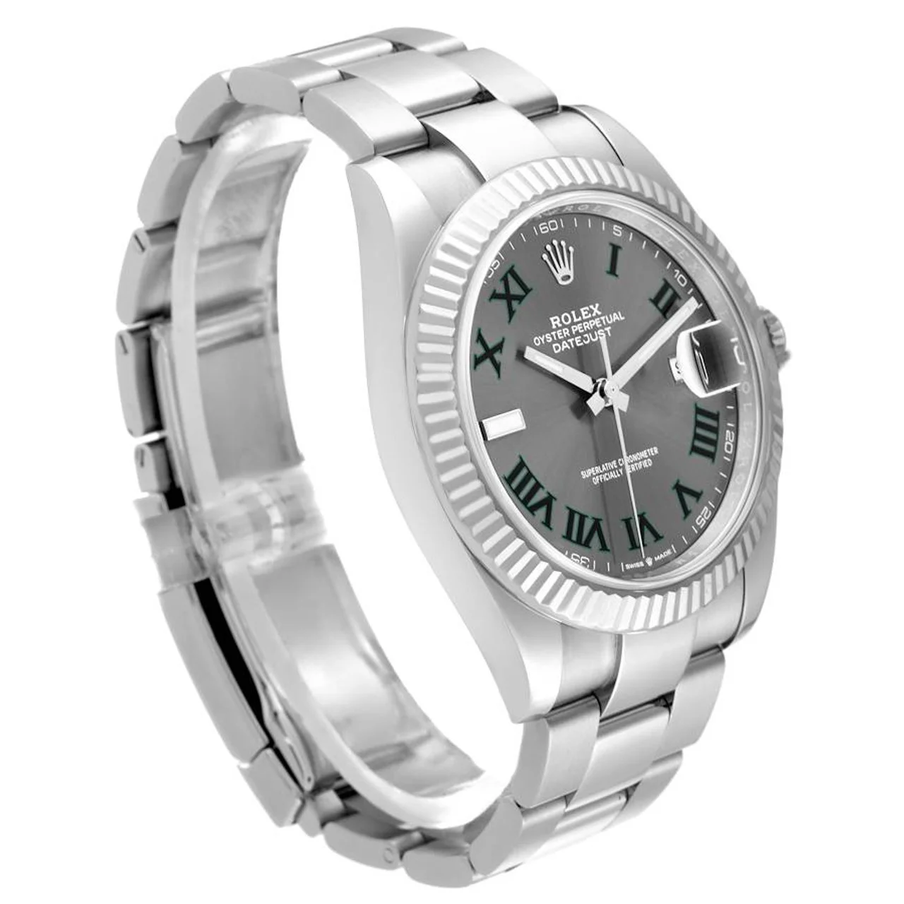 Superclone Rolex Datejust 41mm Rhodium Dial 126334  Wimbledon  Flutted / Oyster - view 4