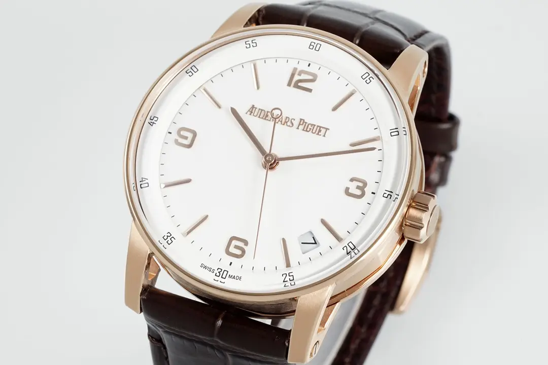 watch Audemars Piguet CODE 11.59 Blue Dial Three-Hand Automatic Watch   41mm Rose Gold Case with Brown Leather Strap - gallery