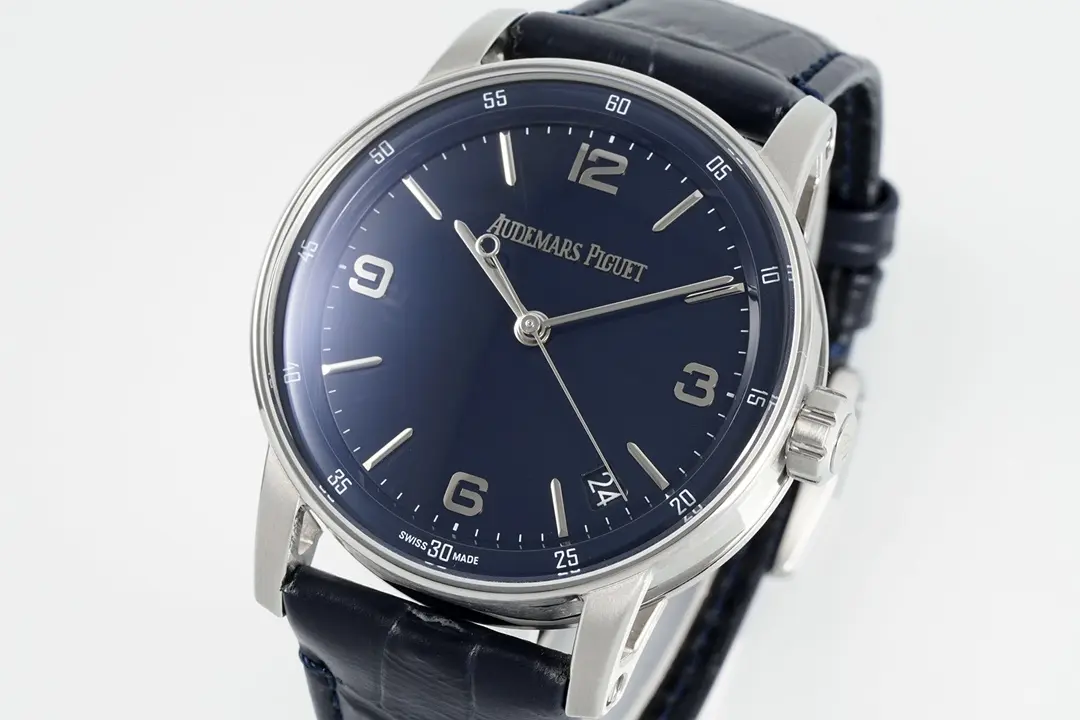 watch Audemars Piguet CODE 11.59 Blue Dial Three-Hand Automatic Watch with Leather Strap - view 4