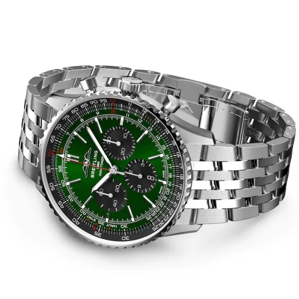 Breitling Navitimer Men Automatic Green Stainless Steel Watch AB0137241L1A1 - gallery