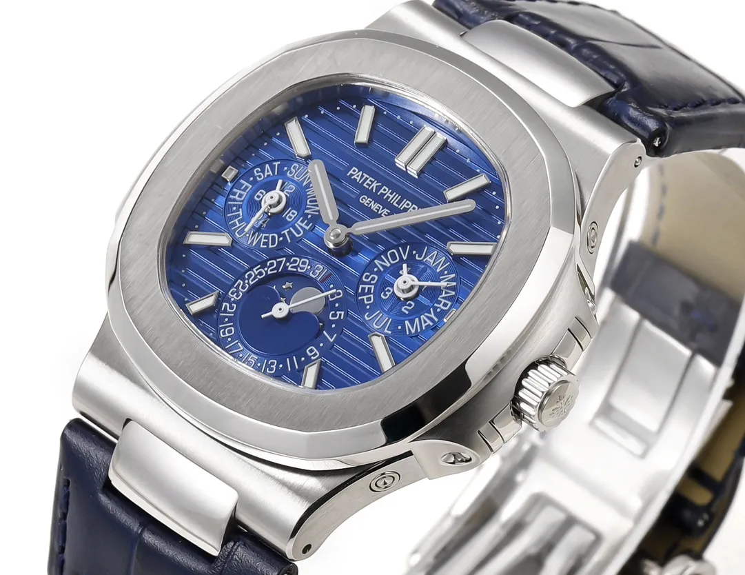 Patek Philippe Blue Nautilus Perpetual Watch - gallery