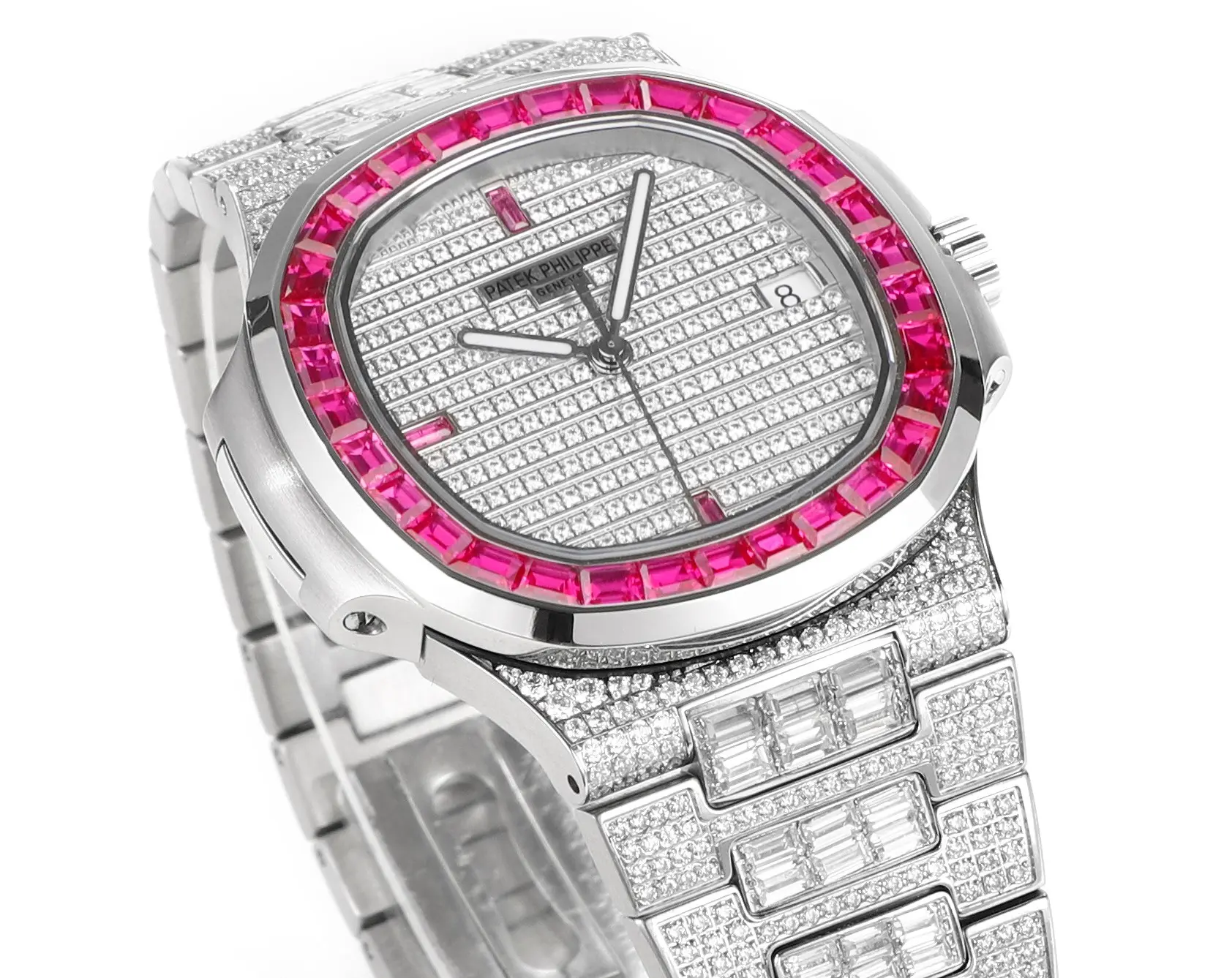Patek Philippe White Gold Ruby Nautilus Watch - view 4