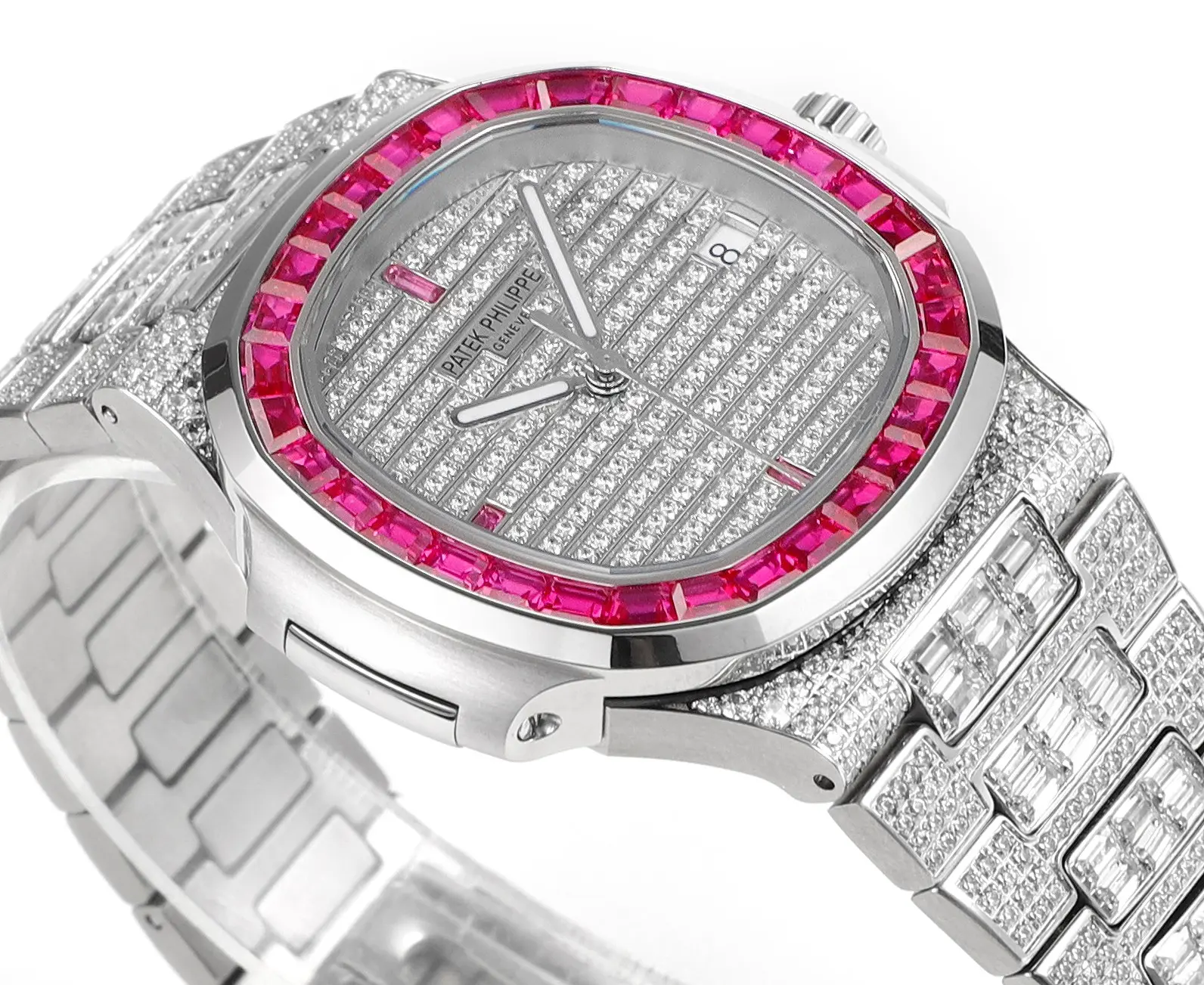 Patek Philippe White Gold Ruby Nautilus Watch - view 6