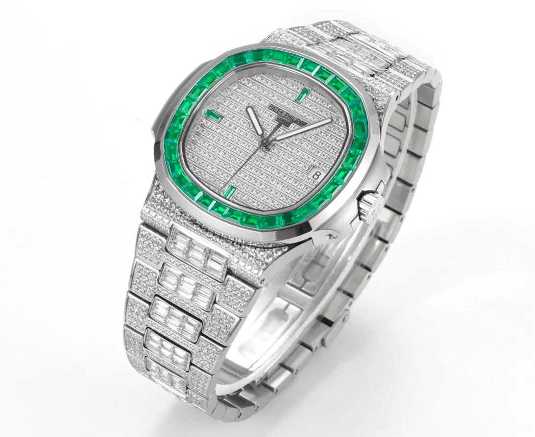 Patek Philippe Nautilus Platinum Green Watch - view 3