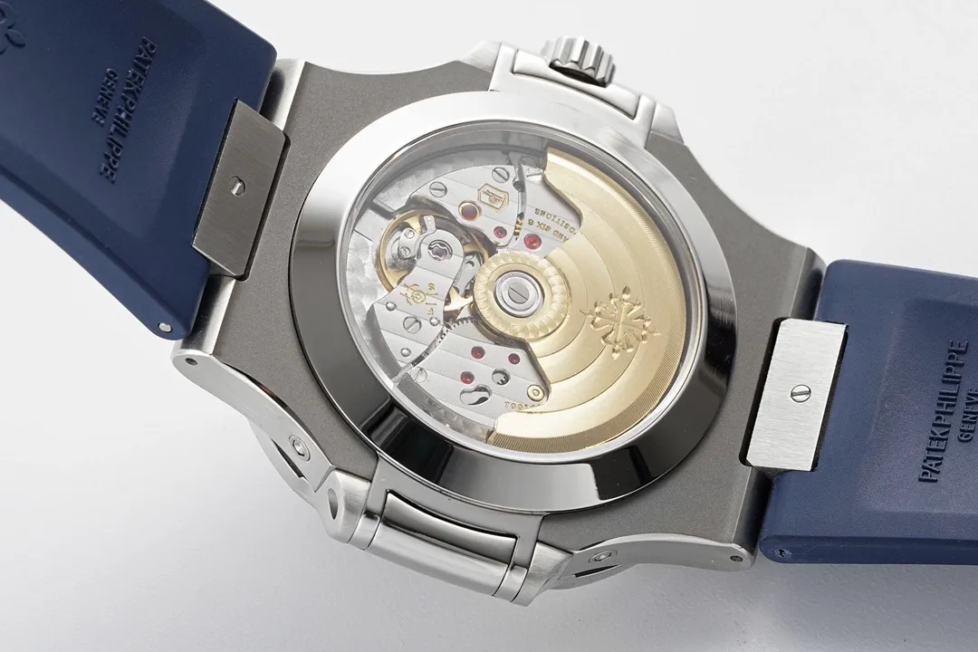 Patek Philippe Blue Nautilus Rubber Strap Watch - view 9