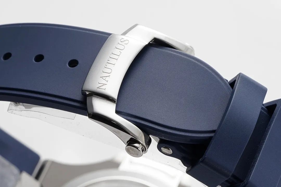 Patek Philippe Blue Nautilus Rubber Strap Watch - view 10