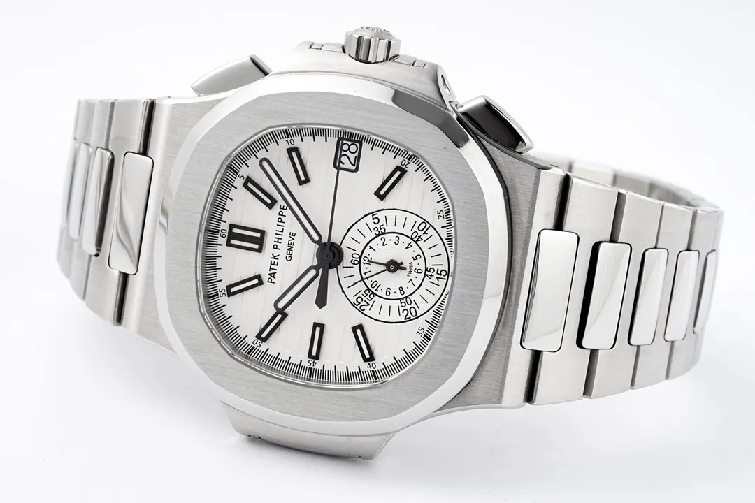 Patek Philippe Silver Nautilus Chronograph Watch - view 7