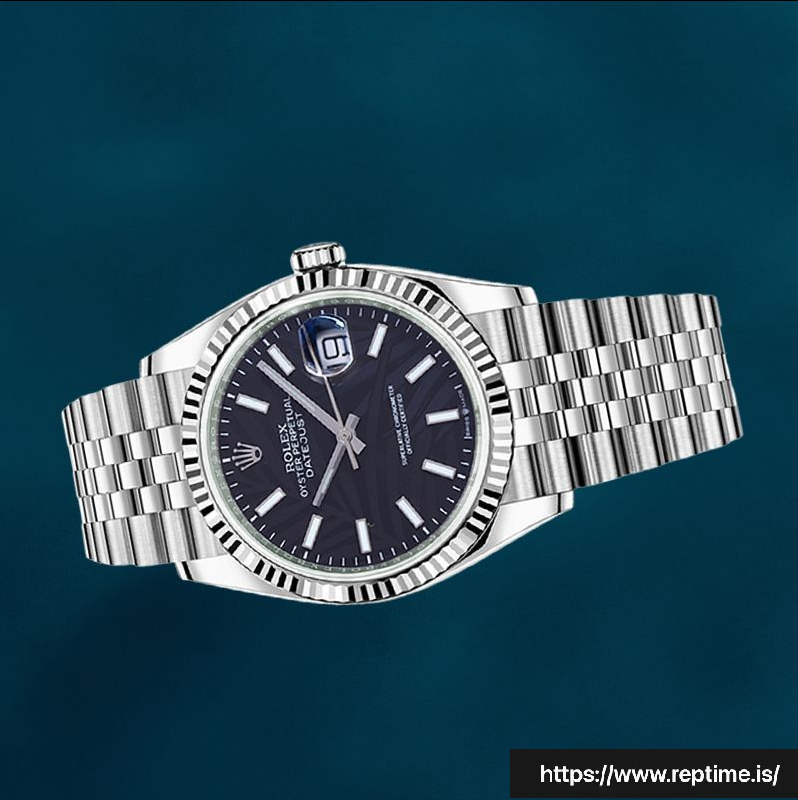 Rolex Datejust 126234 Men’s 41mm Black Palm Motif Dial Swiss Replica Watch - gallery