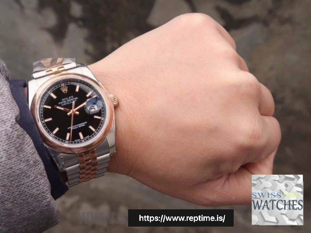 ROLEX DATEJUST BLACK DIAL STAINLESS STEEL 36MM SWISS REPLICA 126201.1 - view 12