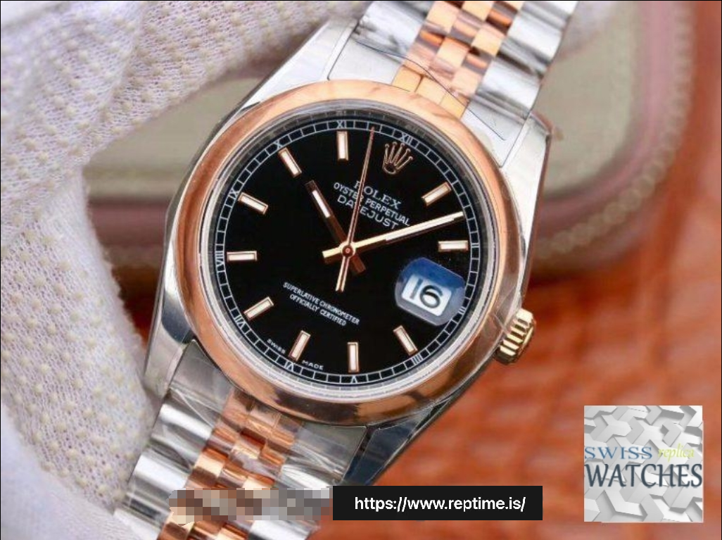 ROLEX DATEJUST BLACK DIAL STAINLESS STEEL 36MM SWISS REPLICA 126201.1 - view 4