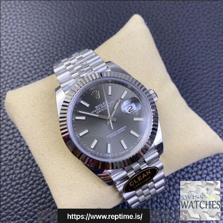 ROLEX DATEJUST GRAY DIAL STAINLESS STEEL 41MM SWISS REPLICA m126334.0024 - view 4