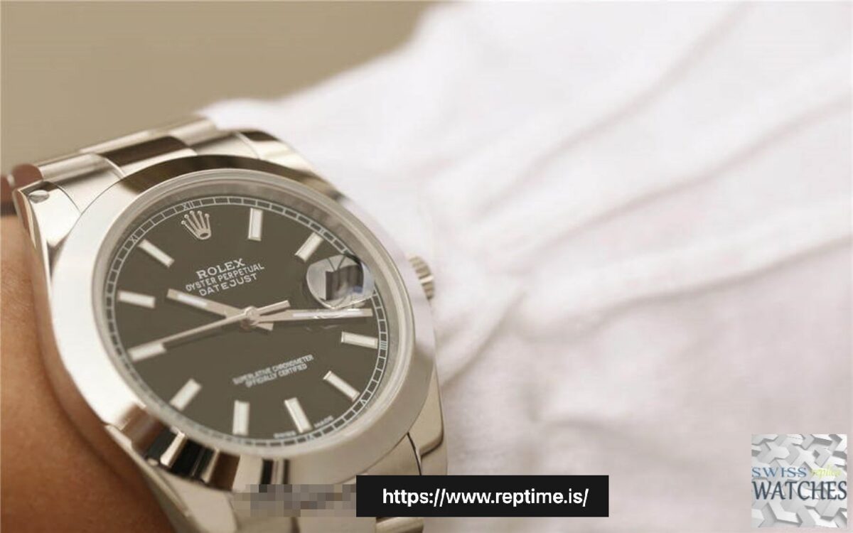 ROLEX DATEJUST BLACK DIAL STAINLESS STEEL 41MM SWISS REPLICA m126300.0011 - view 11