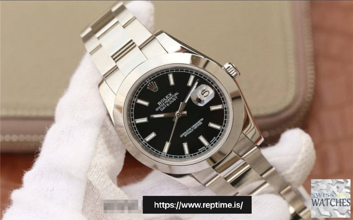 ROLEX DATEJUST BLACK DIAL STAINLESS STEEL 41MM SWISS REPLICA m126300.0011 - view 4