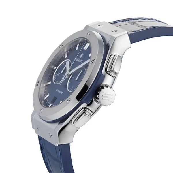 Hublot Classic Fusion Men Automatic Blue Rubber and Alligator Watch 541.NX.7170.LR - view 7
