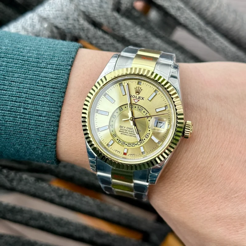 Superclone Rolex Sky-Dweller 42 mm Champagne Dial 336933 - view 7