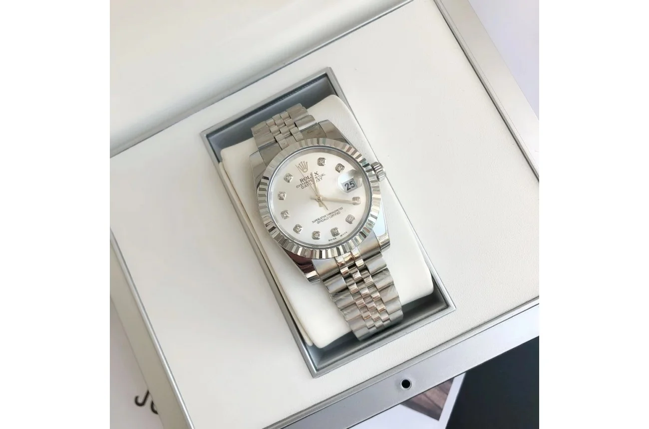 Couple Watches Rolex Datejust 36/28mm SS/SS Jub Sliver/Dia - gallery
