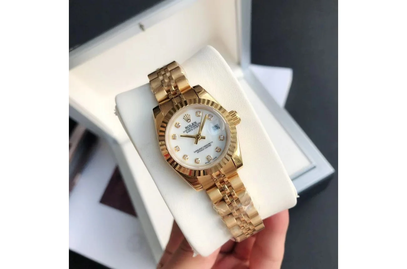 Couple Watches Rolex Datejust 36/28mm RG/RG Jub White/Dial - gallery