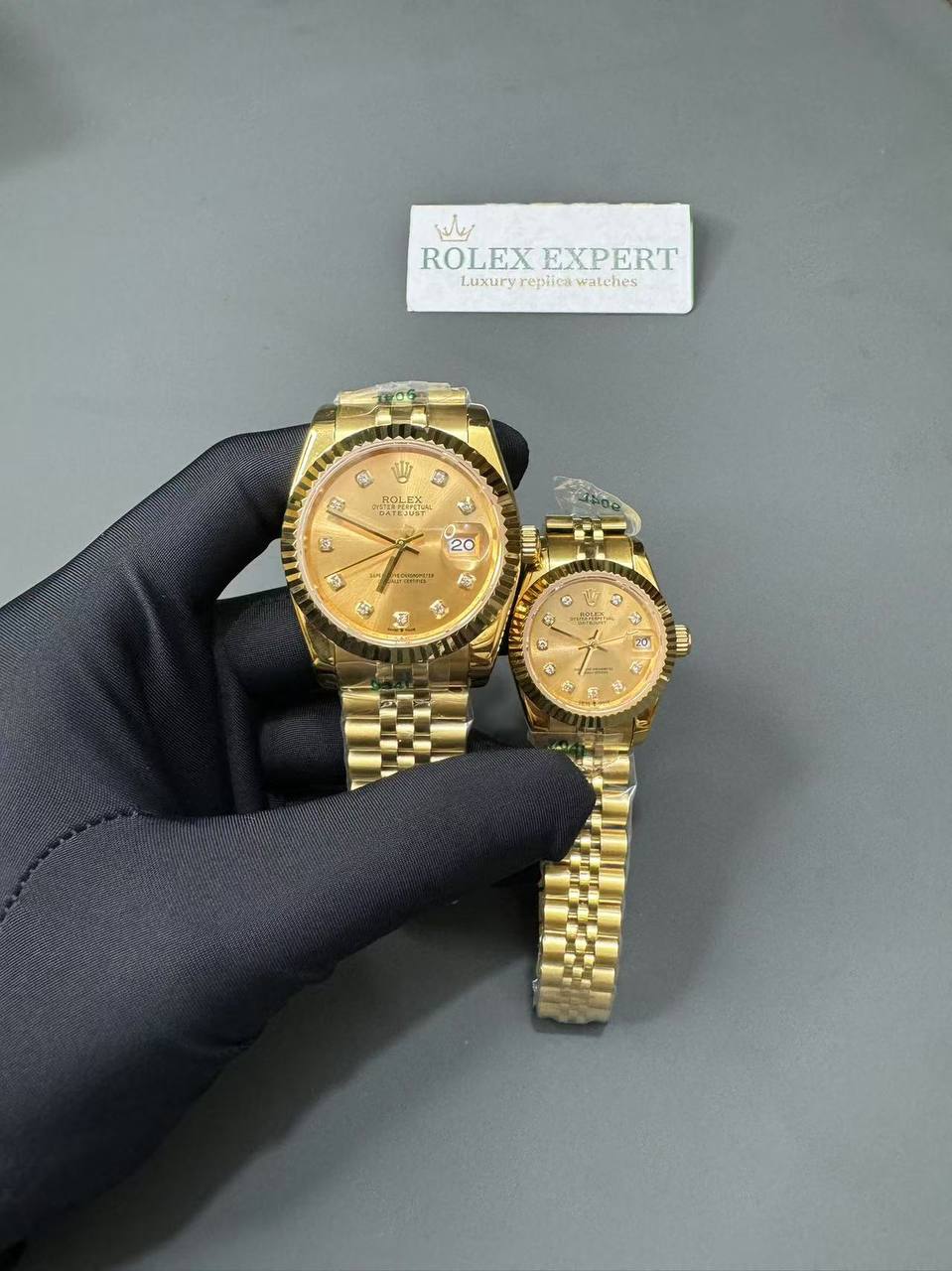 Couple Watches Rolex Datejust 36/28mm RG/RG Jub Gold/Dial - view 12