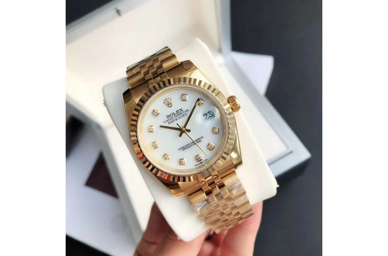 Couple Watches Rolex Datejust 36/28mm RG/RG Jub White/Dial - view 3