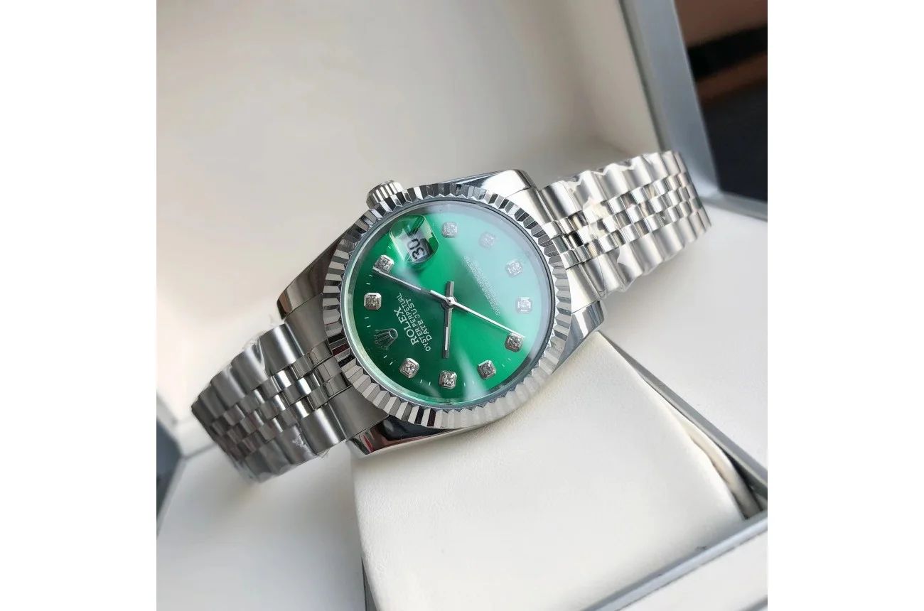 Couple Watches Rolex Datejust 36/28mm SS/SS Jub Green/Dia - view 7