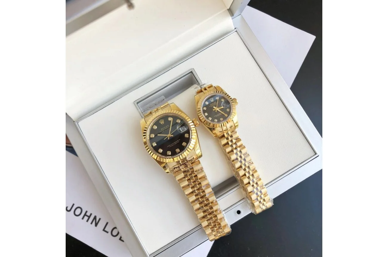 Couple Watches Rolex Datejust 36/28mm RG/RG Jub Black/Dial - view 5