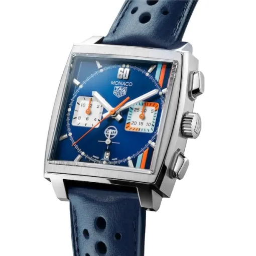 TAG Heuer Monaco Men Automatic Blue Leather Watch CBL2115.FC6494 - view 3